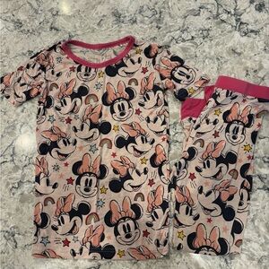 Little Sleepies Disney Minnie Mouse Kids Pajama Set - Pink and Black 5/6